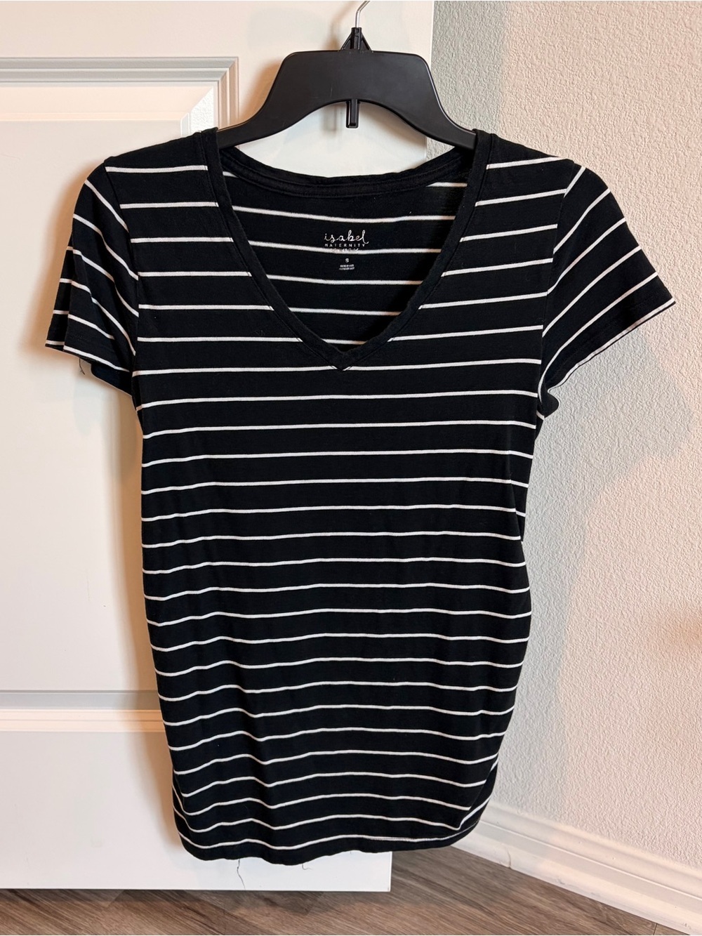 Isabel Maternity black/white striped top